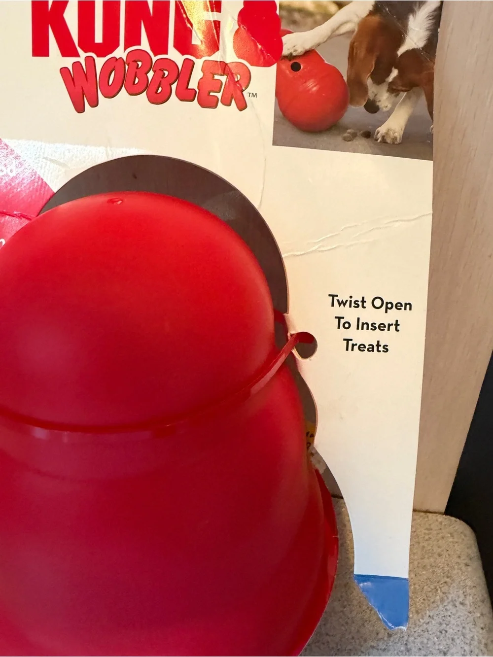 New Large Kong Wobbler Dog Treat Dispensing Toy Large 25+ lbs Twist off Top
